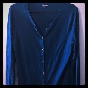 Express Large Blue Cardigan, Button Down, EUC